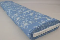 Jeans / denim gewassen – Vintage floral lichtblauw chambray