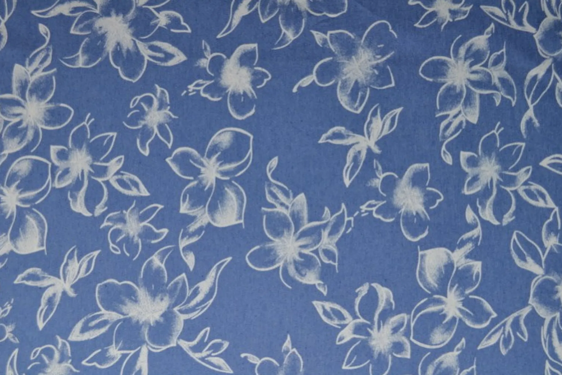 Jeans / denim gewassen – Vintage floral blauw chambray