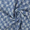 Jeans / denim jacquard – Checks frayed light blue