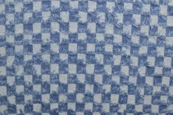 Jeans / denim jacquard – Checks frayed light blue
