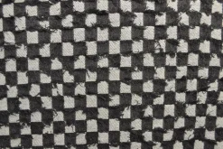 Jeans / denim jacquard – Checks frayed black