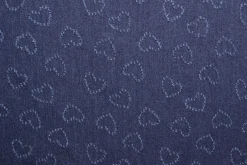 Jeans / denim jacquard – Hearts dark blue