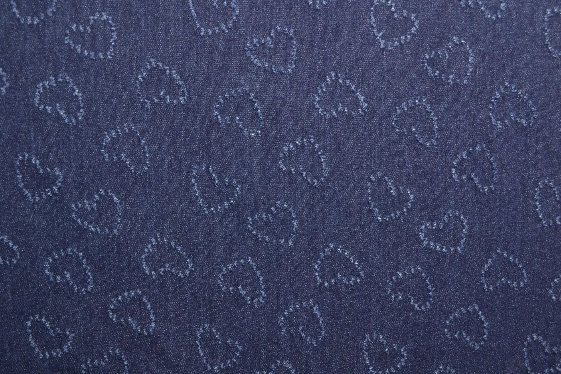 Jeans / denim jacquard – Hearts dark blue