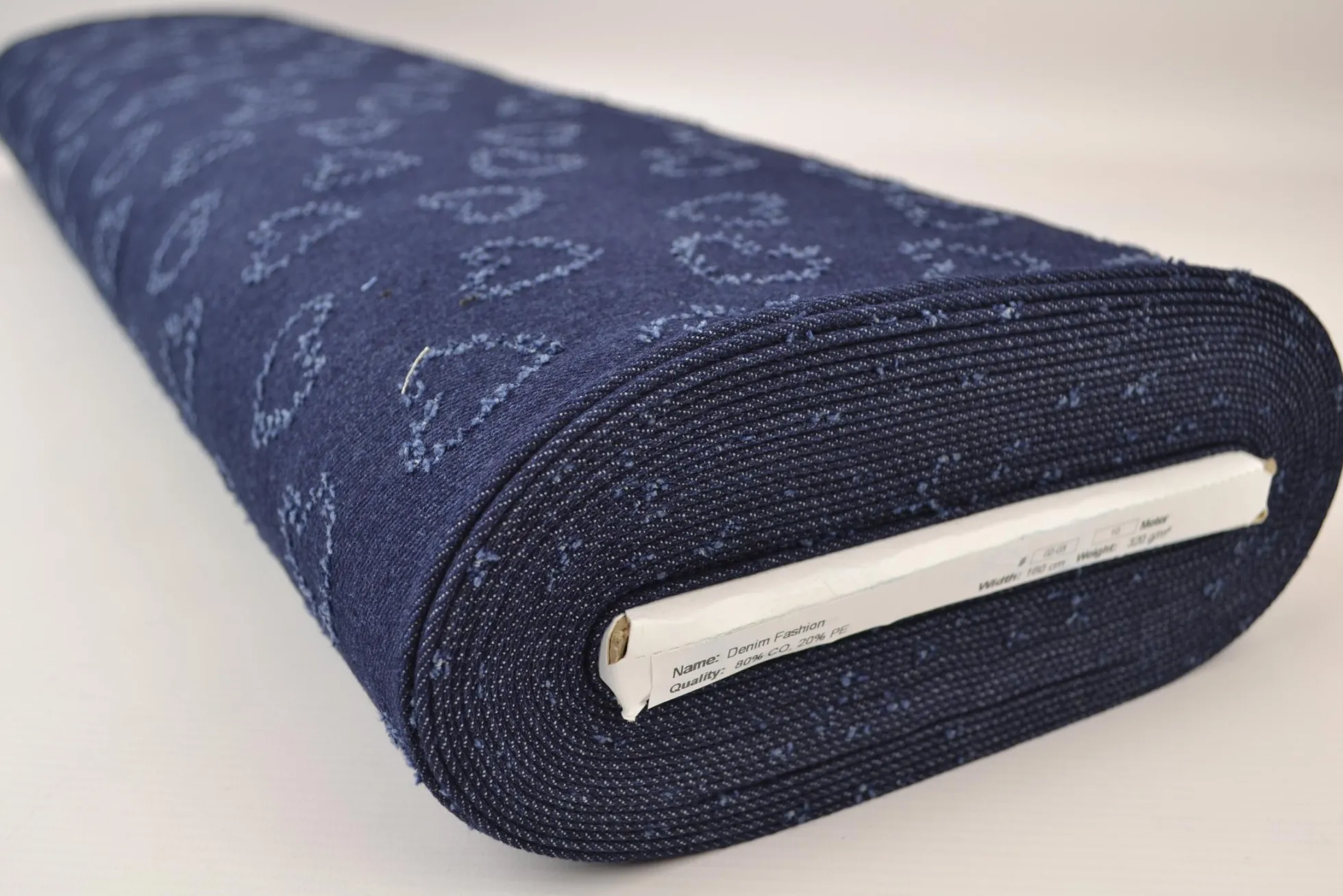 Jeans / denim jacquard – Hearts dark blue