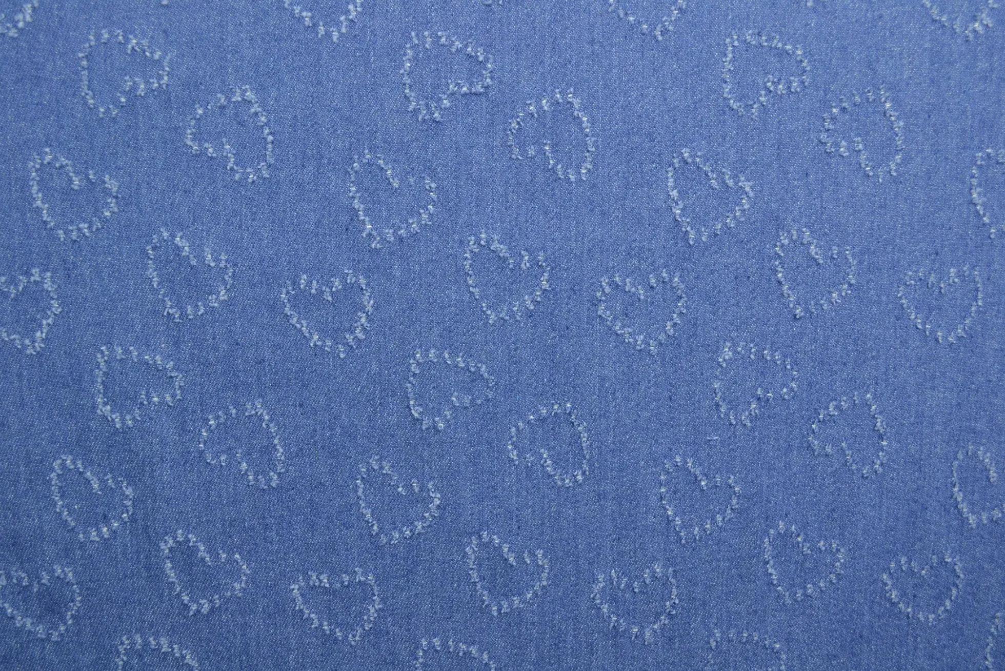 Jeans / denim jacquard – Hearts indigo