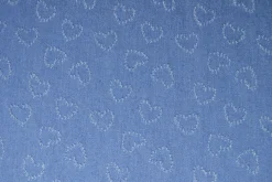 Jeans / denim jacquard – Hearts light blue