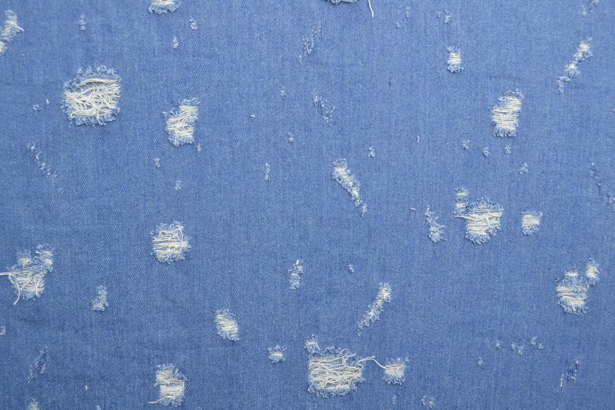 Jeans / denim jacquard – Worn-out light blue