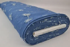 Jeans / denim jacquard – Worn-out light blue