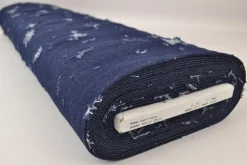 Jeans / denim jacquard – Worn-out dark blue