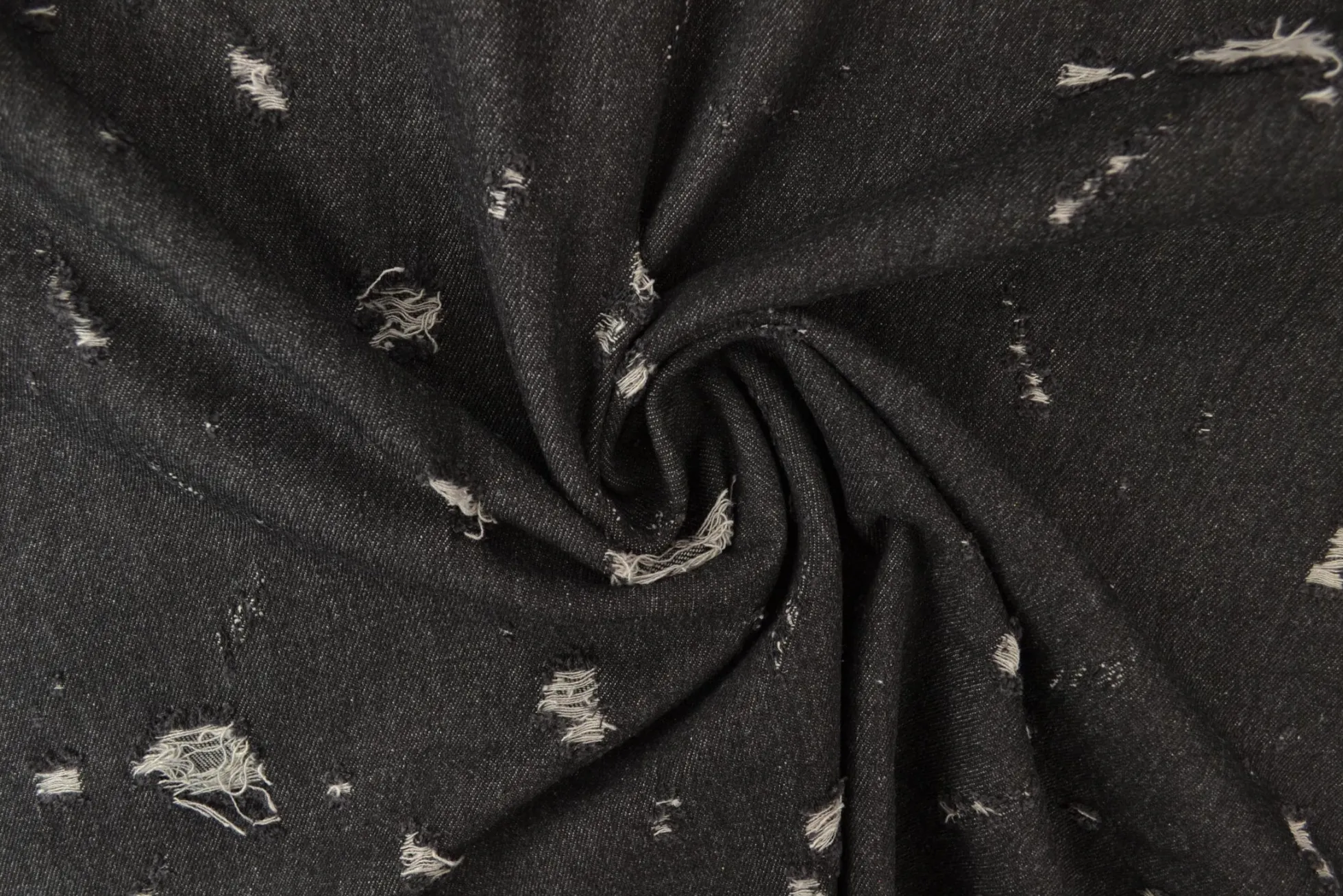 Jeans / denim jacquard – Worn-out black