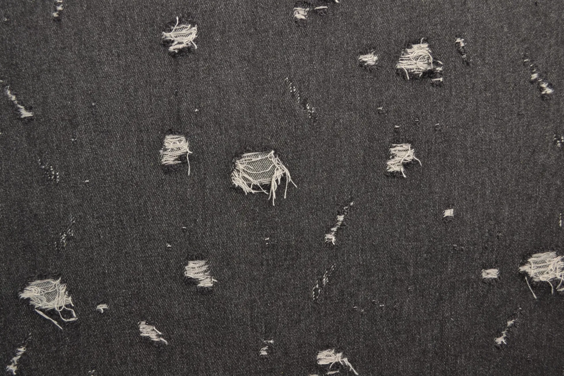 Jeans / denim jacquard – Worn-out black