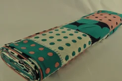 Jersey 4-way stretch – Patchwork old pink & turquoise