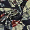 Jersey 4-way stretch – Red checkered on navy