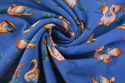 Jogging – Coral Swans on blue
