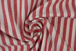 Katoen – Boerenbont – Gestreept 6,5 mm rood