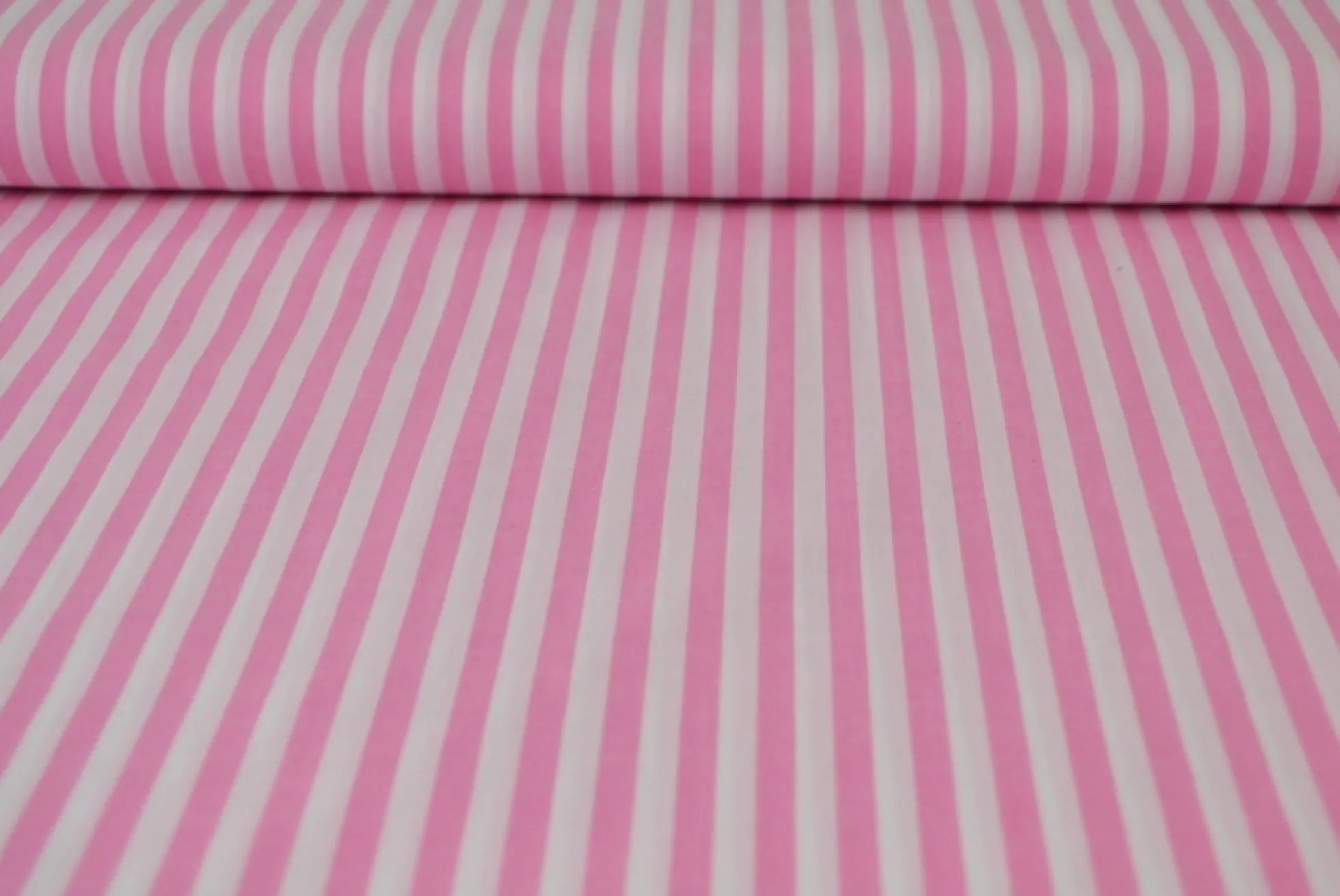 Katoen – Boerenbont – Gestreept 6,5 mm roze