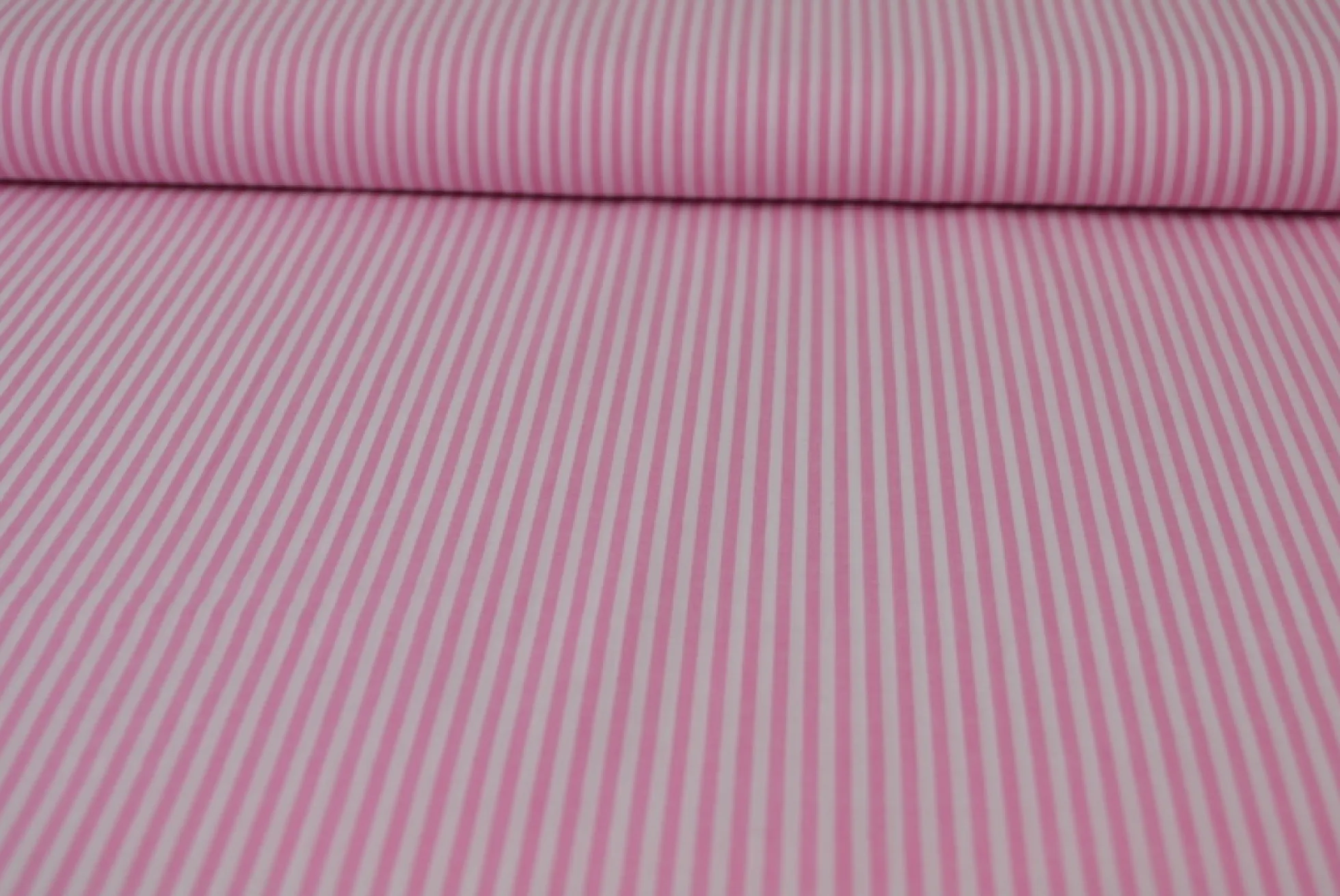 Katoen – Boerenbont – Gestreept 2,5 mm roze