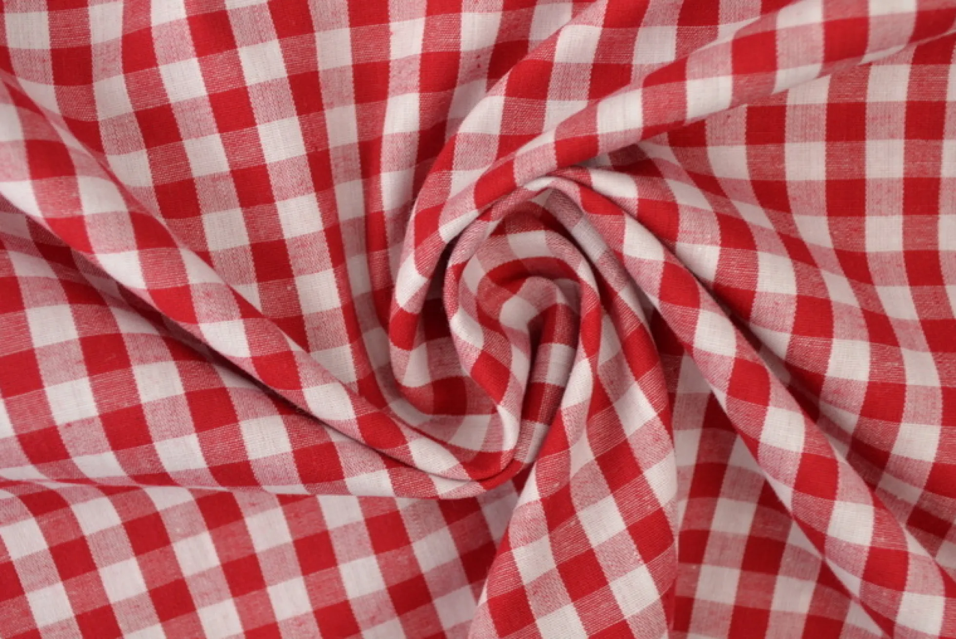 Katoen – Boerenbont – Ruitjes 6,5 mm rood