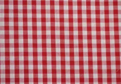 Katoen – Boerenbont – Ruitjes 6,5 mm rood