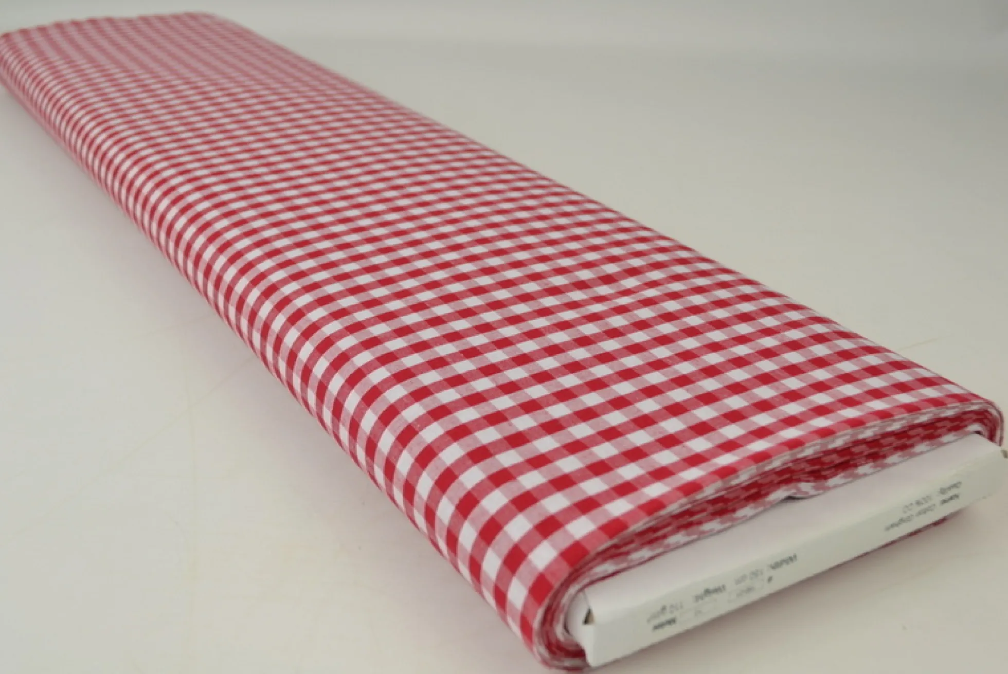 Katoen – Boerenbont – Ruitjes 6,5 mm rood