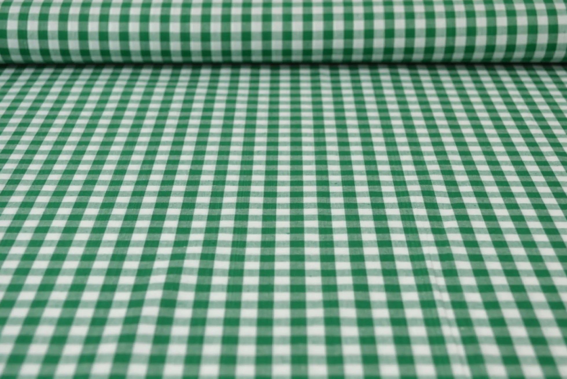 Katoen – Boerenbont – Ruitjes 6,5 mm donkergroen