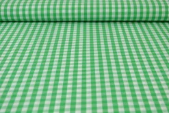 Katoen – Boerenbont – Ruitjes 6,5 mm groen