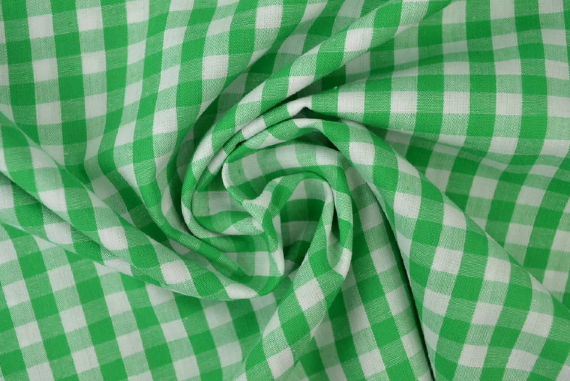Katoen – Boerenbont – Ruitjes 6,5 mm groen