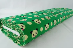 Katoen flanel / molton – Green panda