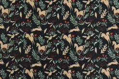 Katoen flanel / molton – Unicorn on navy