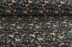 Katoen flanel / molton – Unicorn on navy