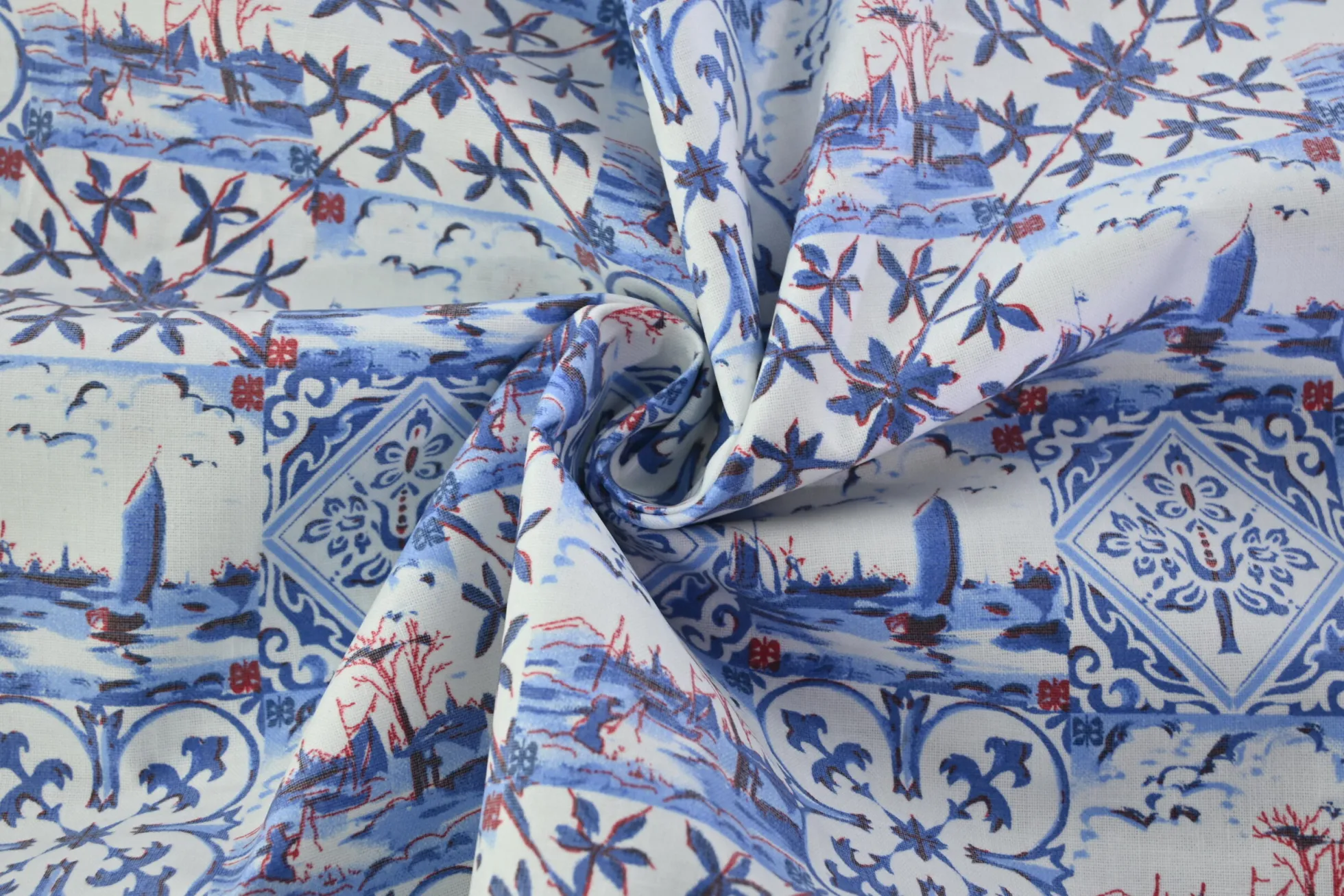 Katoen gecoat / tafelzeil – Typisch Holland delfts blauw