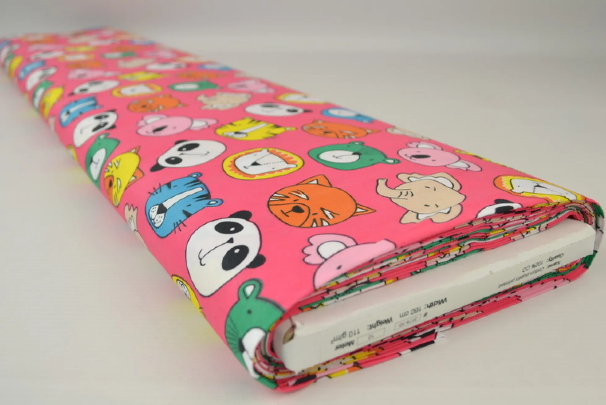 Katoen poplin – Animal faces coral