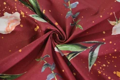 Katoen poplin – Burgundy Botanica