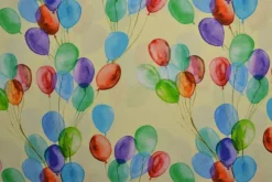 Katoen poplin digitaal – Balloons on light yellow