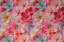 Katoen poplin digitaal – Spring petals pink, lavender & offwhite