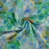 Katoen poplin digitaal – Spring petals turquoise, blue & green