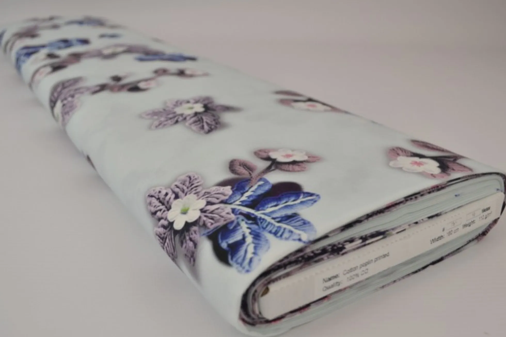 Katoen poplin digitaal – Spring bloom white