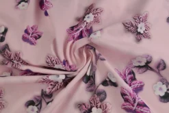 Katoen poplin digitaal – Spring bloom pink