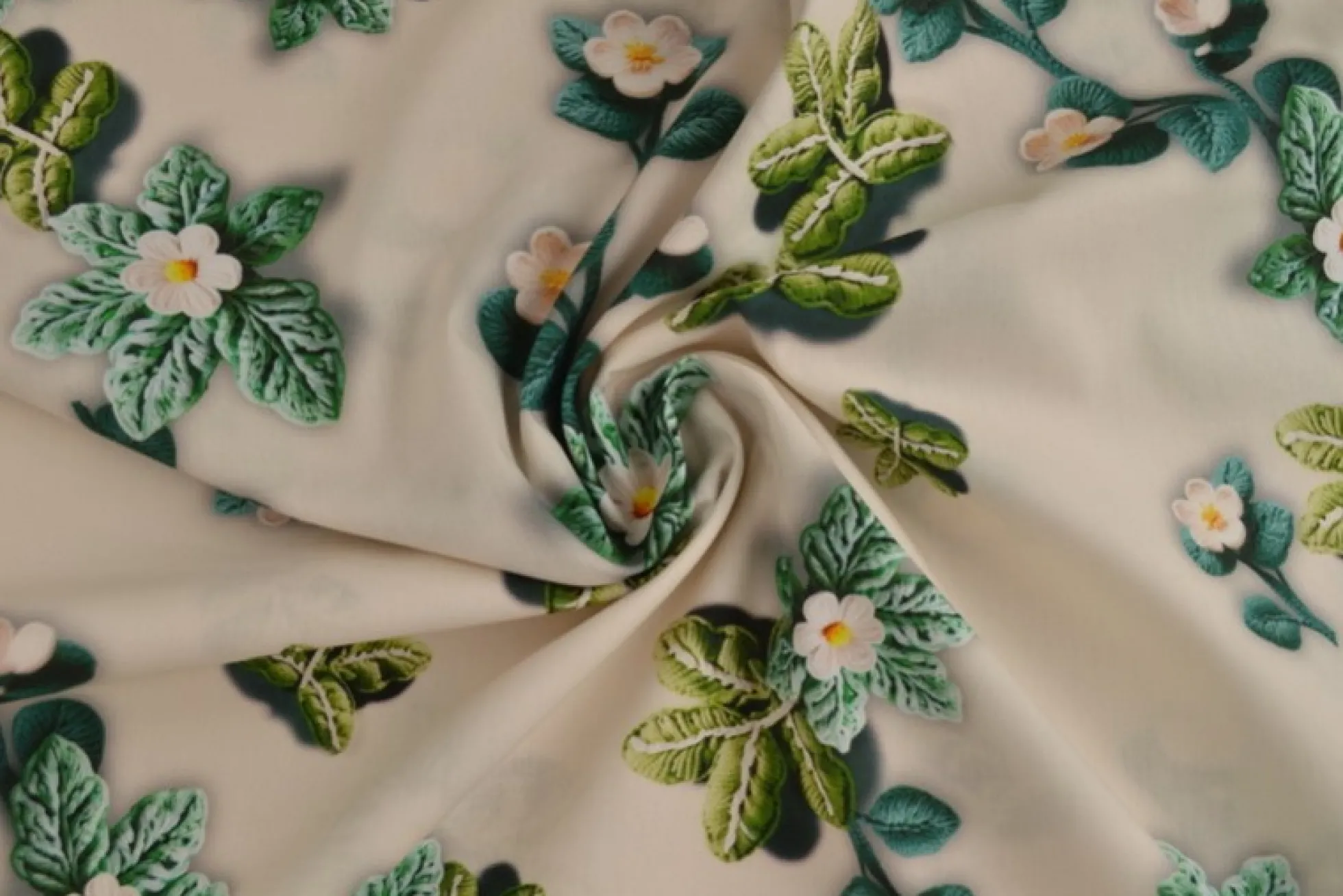 Katoen poplin digitaal – Spring bloom champagne
