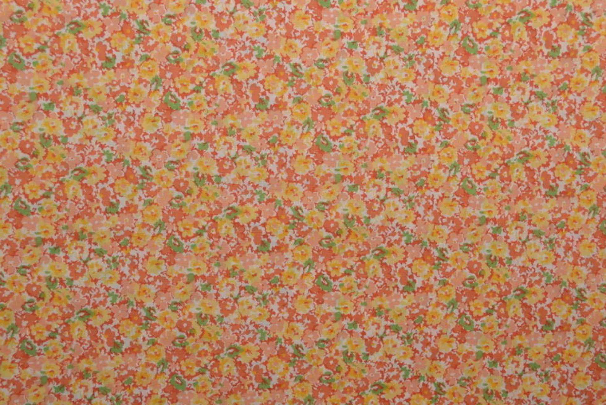 Katoen poplin – Drukke kleurrijke bloemenprint oranje en geel
