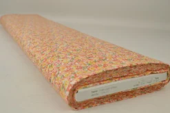 Katoen poplin – Drukke kleurrijke bloemenprint oranje en geel
