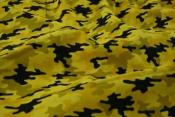 Katoen poplin – Geel camouflage