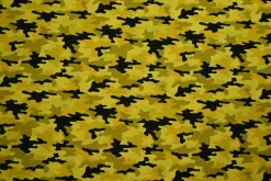 Katoen poplin – Geel camouflage