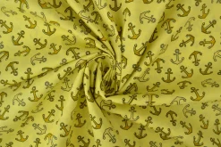 Katoen poplin – Gele ankertje