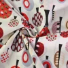 Katoen poplin – Retro trees on offwhite