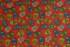 Katoen poplin – Schedel rood