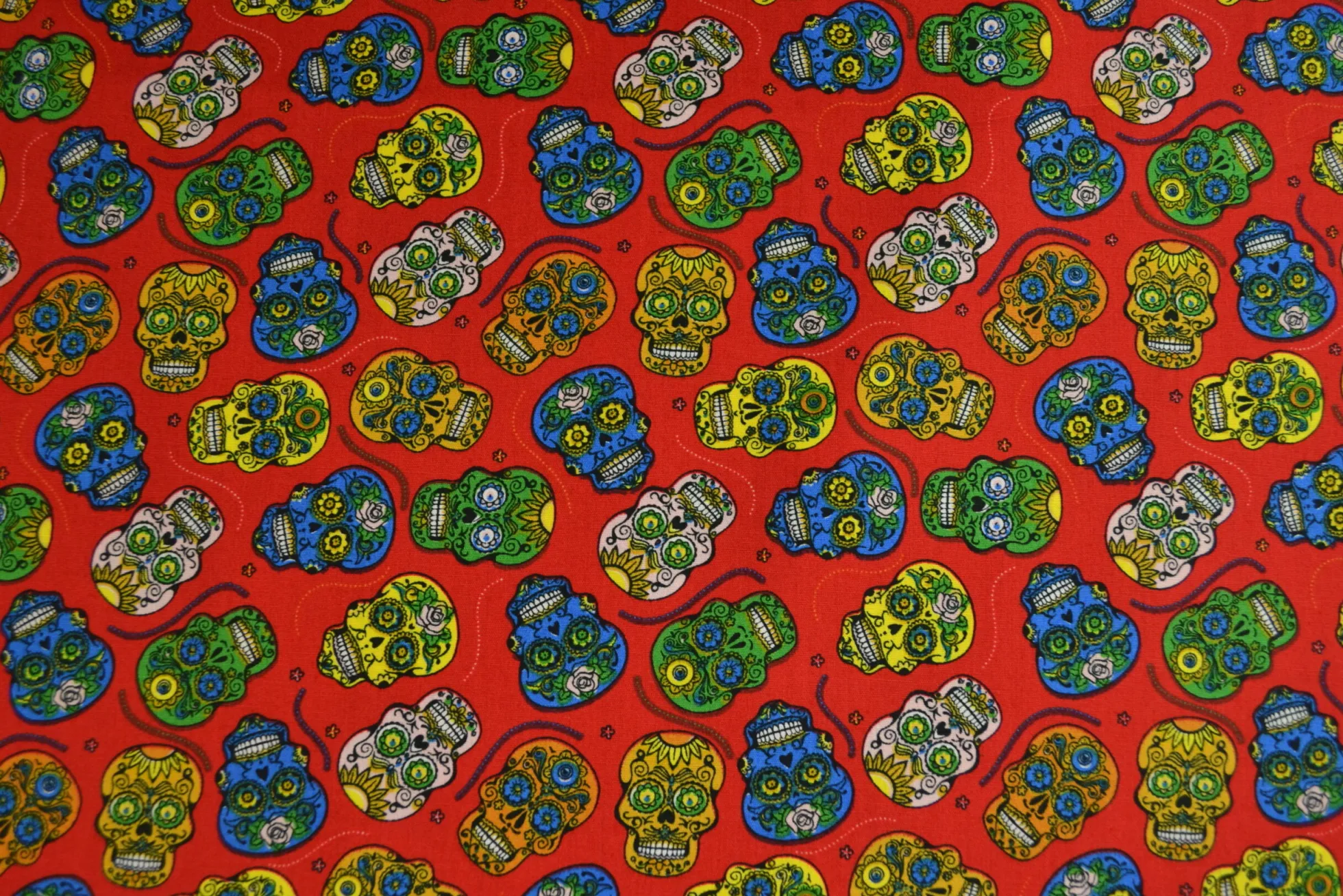 Katoen poplin – Schedel rood
