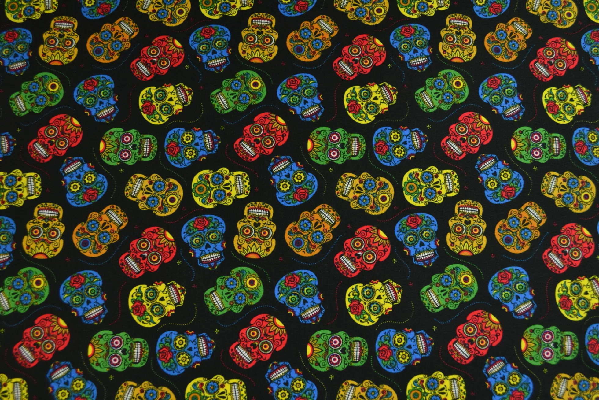 Katoen poplin – Schedel zwart