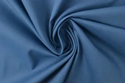 Katoen Poplin: Staalblauw