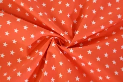 Katoen poplin – Stars on orange
